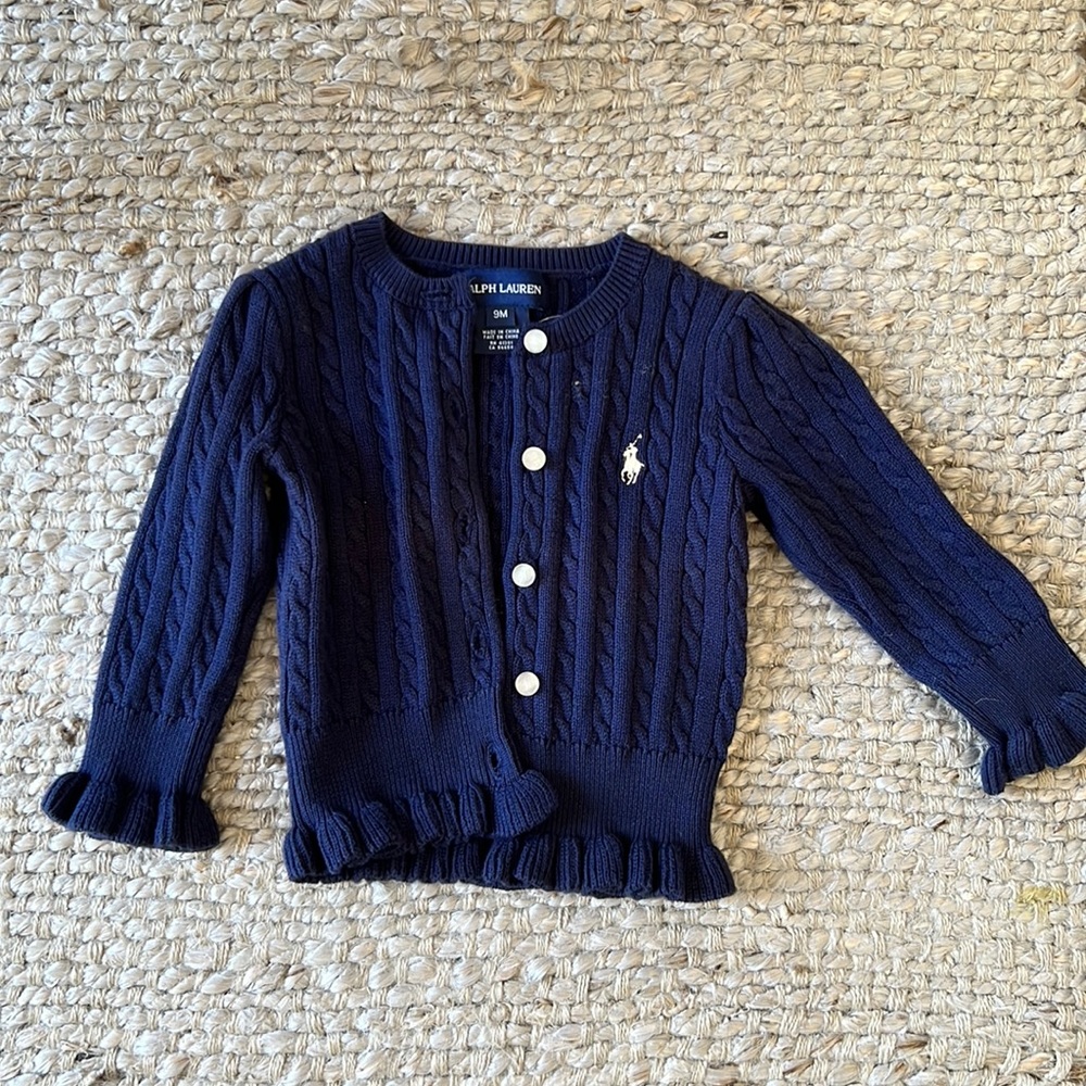 Ralph Lauren cardigan. 9 month.